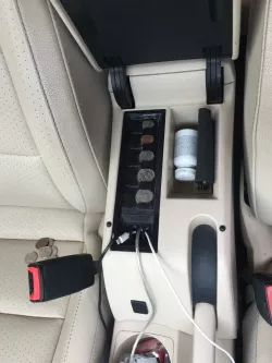 Center Console for Volkswagen Jetta with Coin Holder and Cord Ports