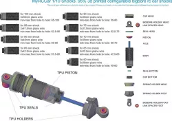 MyRCCar 1/10 Shocks: 95% 3D Printed Configurable Bigbore RC Car Shocks