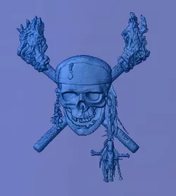 Skull and flames