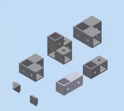 Aluminium profile (square) fasteners