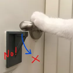 Anti-cat door handle stop.