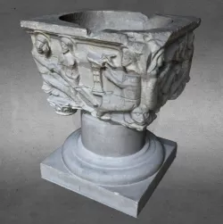 Baptismal font, Church Sainte-Renelde of Saintes