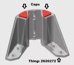 Caps for corner-reinforcement Anycubic Kossel