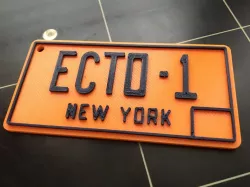 Ecto-1 License Plate Keychain