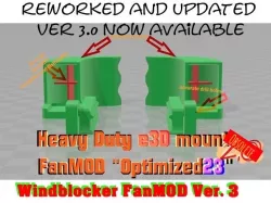 Heavy Duty e3D mount - FanMOD "Optimized23" *UPDATET*