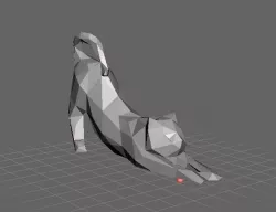 Low Poly stretching cat