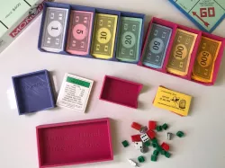 Monopoly money tray and pieces holder