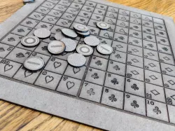 Sequence Card Game Board and Pieces for Laser Cutter