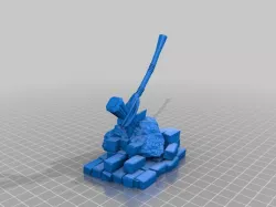 Stormbreaker stuck in rock on top of bricks