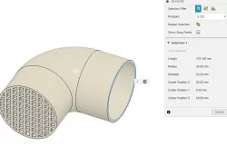 90 degree tube with mesh