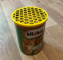 cat grass planter tin can lid