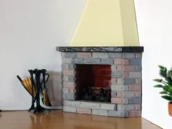 Corner Fireplace for Dollhouse 1:12 scale