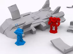 Crashed DropShip Battletech - Mechwarrior