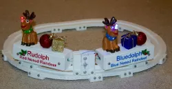 Monorail train with track