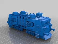 WARHAMMER 40K Armored train loco - 18 mm scale - 1:87 HO gauge w/ motor