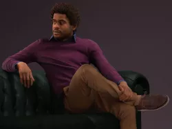 00045Andres003 Sitting Male Pre Posed 3D Model 3D model