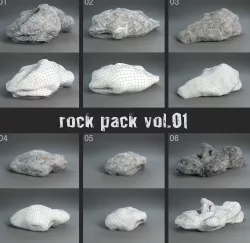 3D Rocks Collection Low-poly  3D model