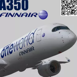 Airbus A350-900 XWB Finnair oneworld Low-poly  3D model