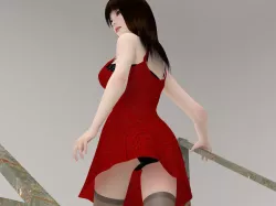 Akari dress pose 03 3D model