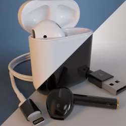 Apple AirPods Wireless  White and Jet Black 3D model