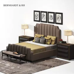 bernhardt and restoration hardware bed set 3D model