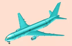 Boeing 767-300 Aircraft Solid Assembly Model