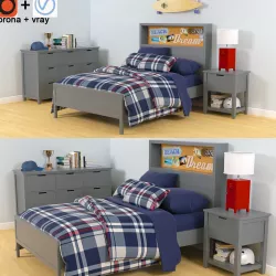 Boys Bedroom Furniture Set 3D model