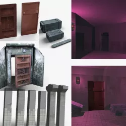Bunker modular Low-poly  3D model