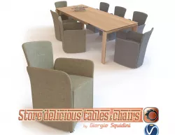 Chair NIDO  Table OMNIA dining set CALLIGARIS Low-poly  3D model