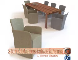 Chair NIDO  Table OMNIA dining set CALLIGARIS supplemented Low-poly  3D model