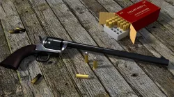 Colt Buntline Special Revolver with Ammo Low-poly  3D model