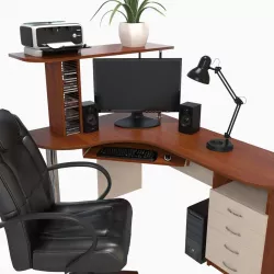 computer desk workstation 3D model