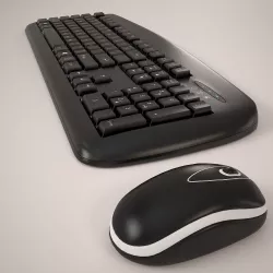 computer keyboard and mouse vray 3d model 3D model