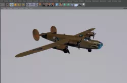 Consolidated B-24 Liberator Aircraft  Low-poly  3D model