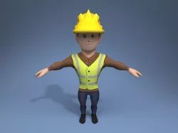 Construction Worker Low-poly  3D model