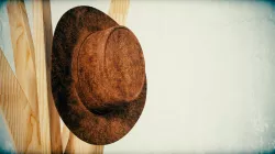 Cowboy hat with jackson coat and hat stand Low-poly  3D model