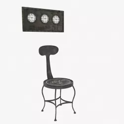 Dialma Brown chair and wall clock 3D model