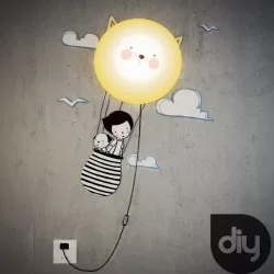DIY Cat Decorative Light Lamp 3D model