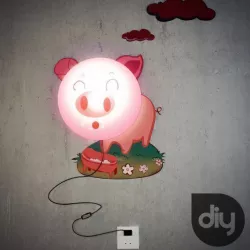 DIY Pig Decorative Light Lamp 3D model