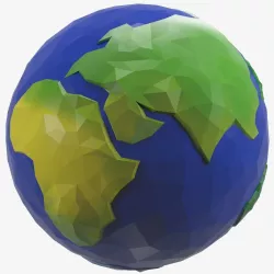 Earth Low Poly Style Cartoon Low-poly  3D model