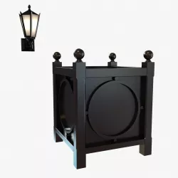 Exterior wall sconce and metal planter 3D model