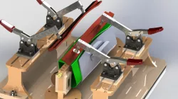 Fixture, Gas Backing core plug vein and press brake planishing tool
