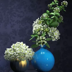 flower vase set 3D model