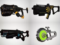 Futuristic Rifles - 4 Pack Low-poly  3D model