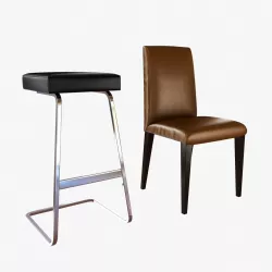 knoll Four seasons bar stool and ava high back side chair  3D model