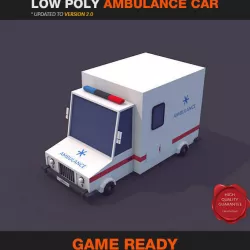 Low Poly Ambulance Car Low-poly  3D model