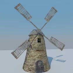Low Poly Mill Low-poly  3D model