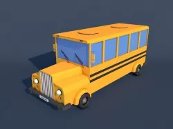 Low Poly School Bus Low-poly  3D model