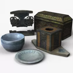 Medieval props Low-poly  3D model
