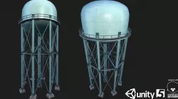 Metal Water Tower Low-poly  3D model